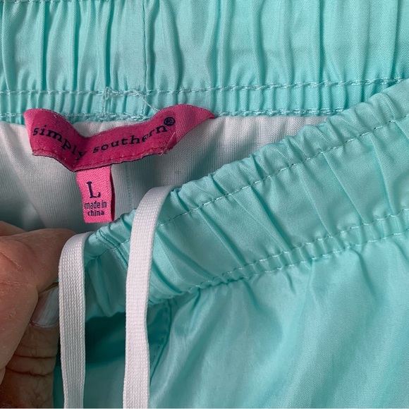 Simply Southern Blue Athletic Shorts with Curved Hems - Picture 3 of 7